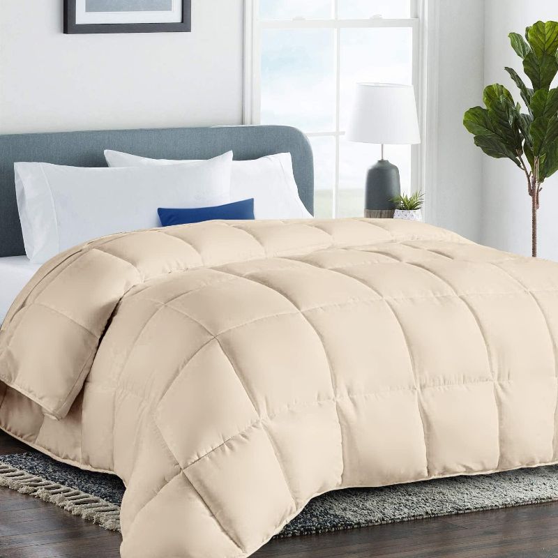 Photo 1 of 68x92 COHOME Comforter Down Alternative Quilted Duvet Insert with Corner Tabs All-Season - Luxury Hotel Comforter - Breathable - Reversible - Machine Washable - Beige