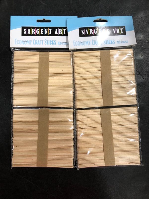 Photo 2 of [Pack of 2] Sargent Art Economy Craft Sticks, Wood 100 Piece, Perfect Wooden Craft Sticks