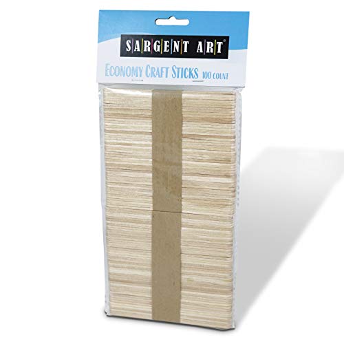 Photo 1 of [Pack of 2] Sargent Art Economy Craft Sticks, Wood 100 Piece, Perfect Wooden Craft Sticks