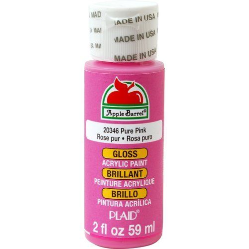 Photo 2 of [Set of 4] Apple Barrel Acrylic Craft Paint Gloss Finish Pure Pink & Moody Blue 2 Fl Oz