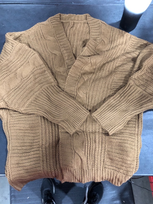 Photo 2 of [Size Xl] Womens Cardigan- Brown Khaki