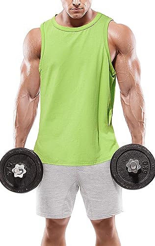 Photo 1 of [Size M] ZIWOCH Men's Tank Tops Gym Athletic Workout Sleeveless T-Shirts Fitness Bodybuilding Muscle Side Slit Shirt 