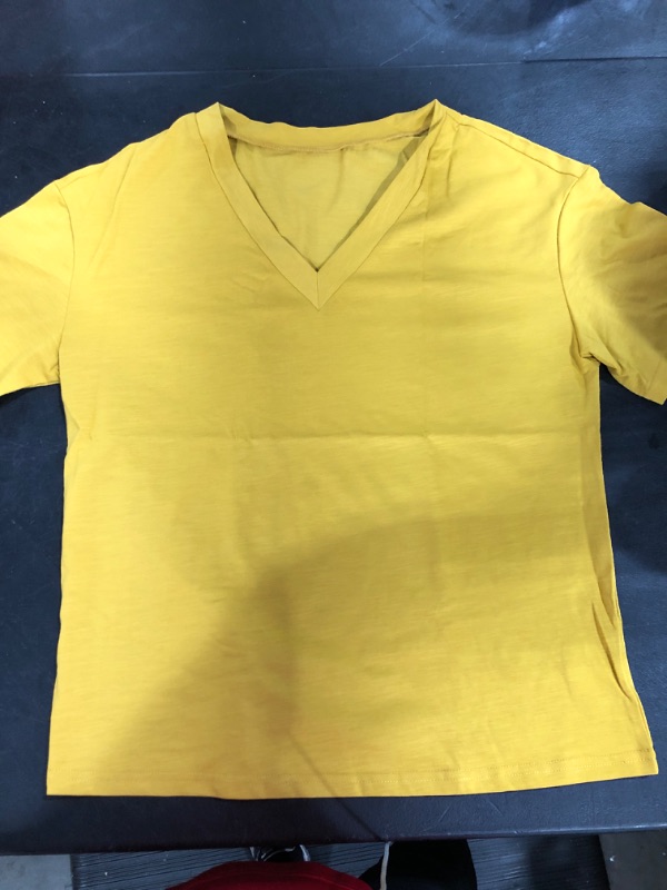 Photo 1 of [Size S] Casual V-Neck Tee Shirt- Mustard