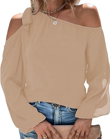 Photo 1 of [Size S] Bengbobar Off Shoulder Tops for Women Long Sleeve Blouses Bow Knot Puff Sleeve Casual Loose Shirts 