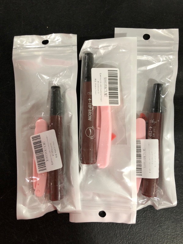 Photo 1 of [Bundle of 3] Eyebrow Kits with1 Eyebrow Pencil 3 Eyebrow Stencil,1 Brow Razor#062901 (#3 red brown)