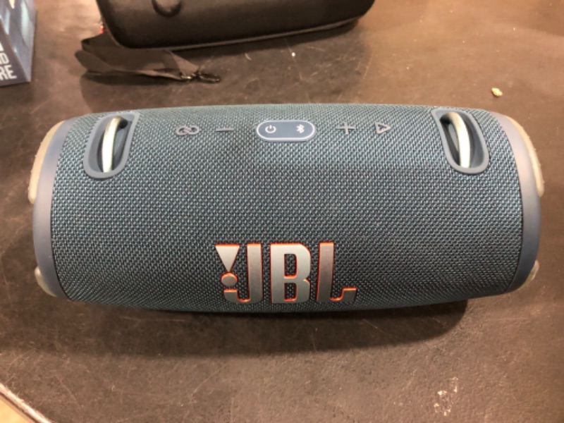 Photo 2 of JBL Xtreme 3 Portable Bluetooth Speaker - Powerful Sound & Deep Bass - IP67 Waterproof - Pair with Multiple Speakers - Wireless Bluetooth Speaker Bundle with Megen Protective Hardshell Case (Blue)