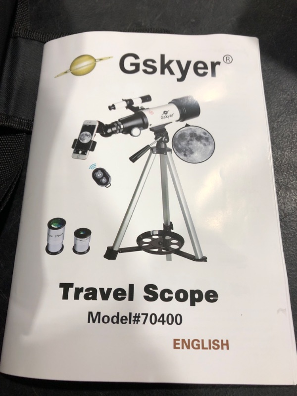 Photo 3 of Gskyer Telescope, 70mm Aperture 400mm AZ Mount Astronomical Refracting Telescope for Kids Beginners - Travel Telescope with Carry Bag, Phone Adapter and Wireless Remote