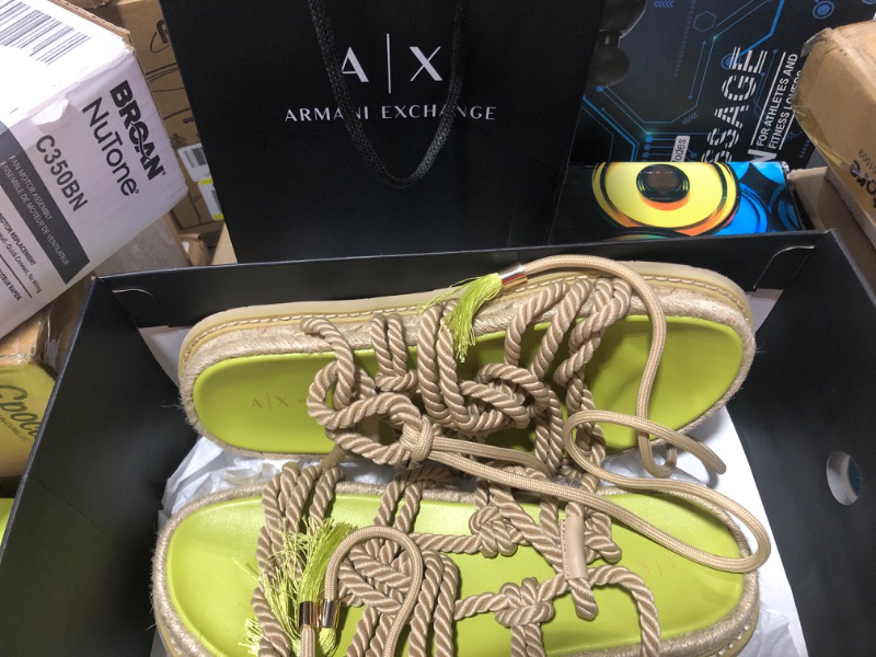Photo 2 of A|X ARMANI EXCHANGE Women's String Rope Sandals Flat Size 7
