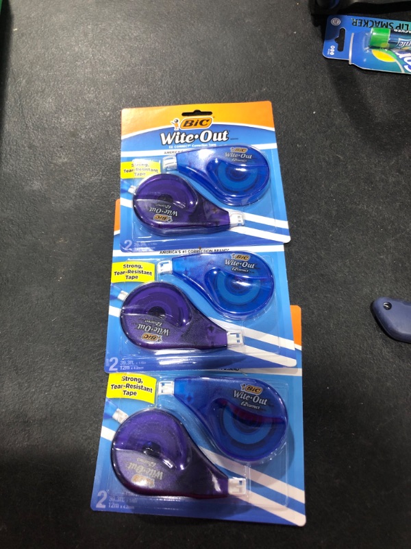 Photo 1 of 3 pack of wite out correction tape- 6 tapes total