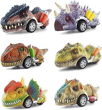 Photo 1 of DINOBROS Dinosaur Toys for Kids 3-5, Pull Back Dinosaur Cars for 3 4 5 6 7 Year Old Boys Girls 6 Pack Dino Toys Gifts for Toddlers
