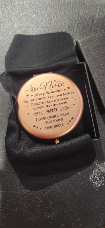 Photo 1 of "To My Niece...Love Uncle" beautiful rose gold pocket mirror with lovely message- gift