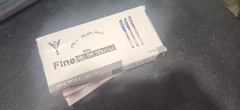 Photo 2 of .5mm 12 pack pens (Black, Blue, Red)
