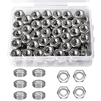 Photo 1 of 110Pcs Hardware Nuts, 1/4”-20 Hex Nuts, 18-8(304) Stainless Steel Nuts for Screw Bolt
