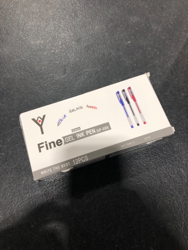 Photo 2 of .5mm 12 pack pens (Black, Blue, Red)