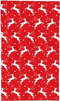 Photo 1 of Abucaky Christmas Deers Red Hand Towel for Bathroom Soft Absorbent Fingertip Towel Multi-Purpose Towels for Bath, Gym and Spa
