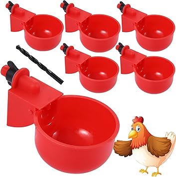 Photo 1 of 12 Pack Chicken Waterer Cups, DIY Chicken Water Feeder, 3/8 inch self-Filling Poultry Drinking Bowl, one Piece, for Ducks, Turkeys, Geese, Birds (12)
