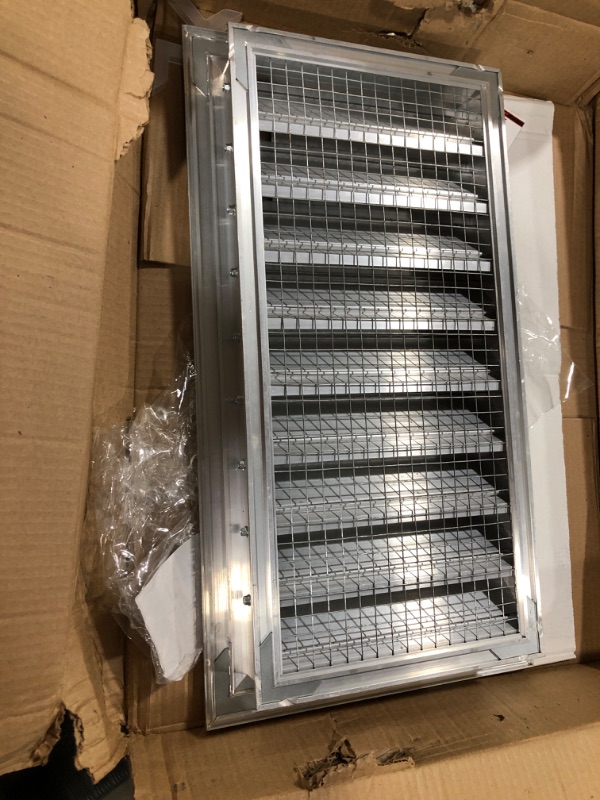 Photo 3 of 10"w X 20"h Aluminum Exterior Vent for Walls & Crawlspace - Rain & Waterproof Air Vent with Screen Mesh - HVAC Grille - Aluminum [Outer Dimensions 11.5”w x 21.5”h] 10 x 20 Anodized Aluminum