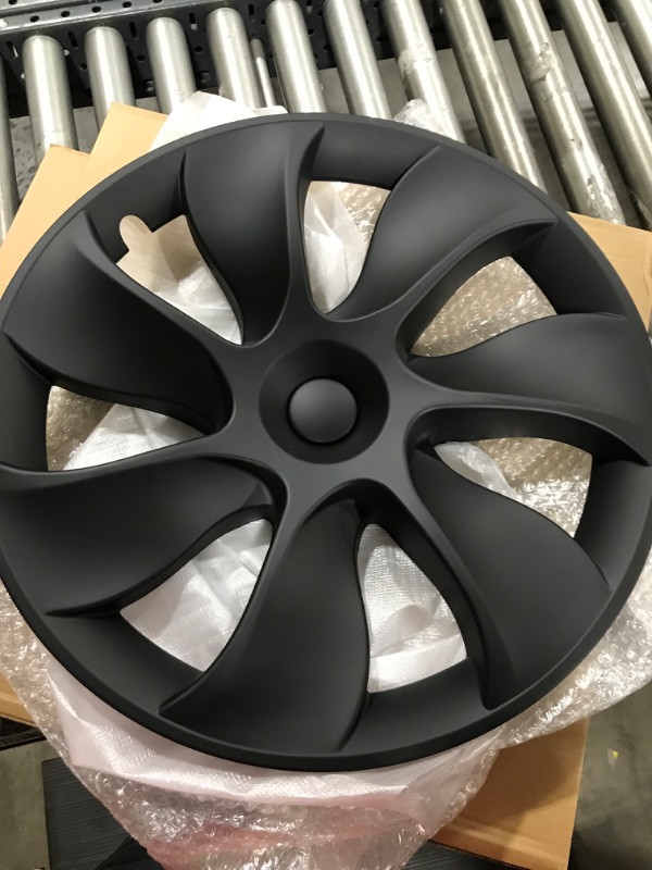 Photo 2 of 19 Inch Wheel Hub Cap, Sporty Look Matte Black Heavy Duty Wheel Rim Protector 4 Pcs