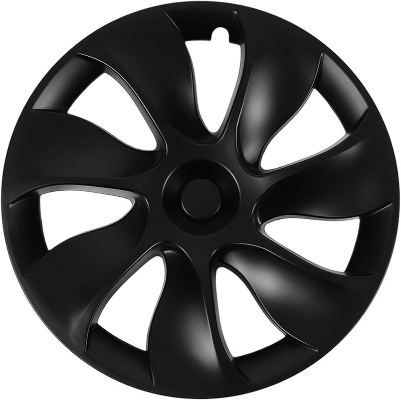 Photo 1 of 19 Inch Wheel Hub Cap, Sporty Look Matte Black Heavy Duty Wheel Rim Protector 4 Pcs