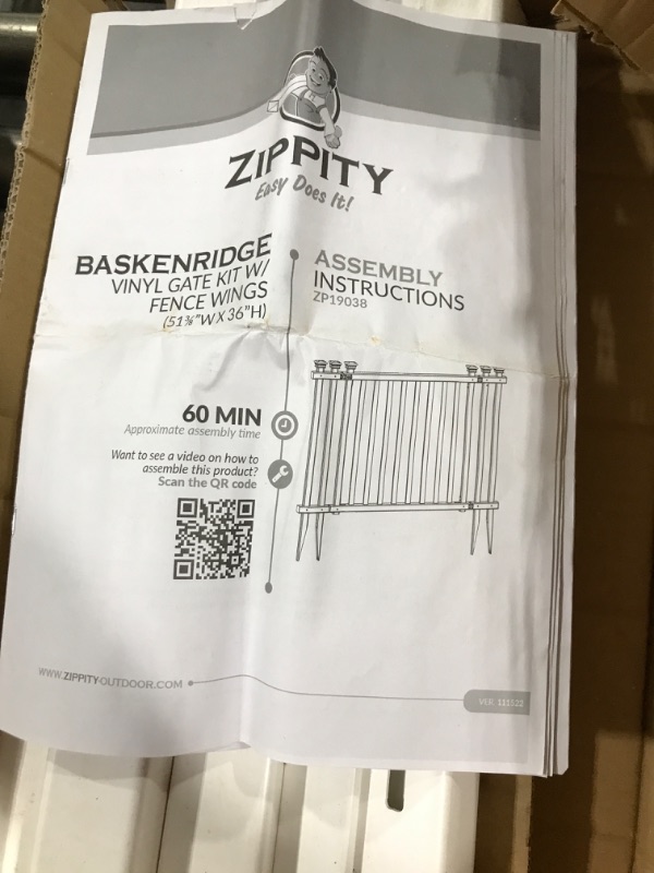 Photo 3 of Zippity Outdoor Products ZP19007 No Dig Vinyl Corner Picket Unassembled Accent Fence