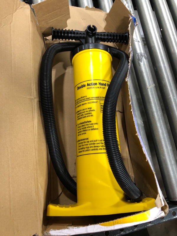 Photo 2 of 17" Yellow and Black Double Action Air Pump for Swimming Pool Inflatables
