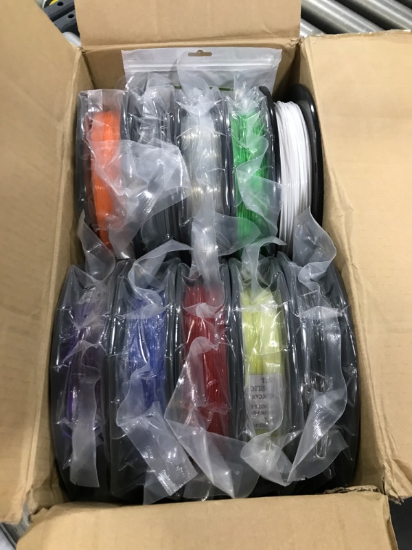 Photo 2 of PETG 3D Printer Filament 1.75mm 10 Packs 0.5kg Bundle, dikale No Tangle Assorted Colors Multipack Filament, 500g per Spool, 10 Spools Set, in Total Weight 5 kg (11 lbs) 10 Colors PETG