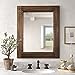 Photo 1 of YOSHOOT Hand-Made Wooden Spliced Wall Mirror for Bathroom, Rustic Farmhouse Vanity Mirror, Décor Wall Art, Solid Wood Frame, Vertical or Horizontal Hanging 32"x24" Spliced Brown