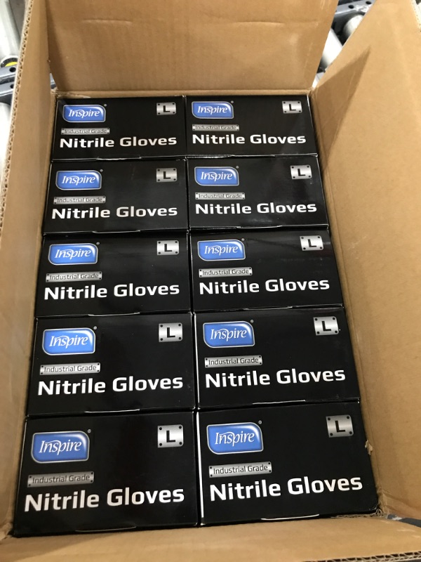 Photo 2 of Inspire Black Nitrile Gloves | Thick or HEAVY DUTY 6 Mil Nitrile THE ORIGINAL Nitrile Medical Food Cleaning Disposable Gloves Large Ultra Thick 6 Mil