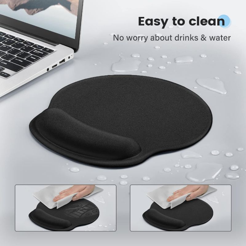 Photo 1 of Comfort Mouse Pad with Wrist Support - Ergonomic Memory Foam Desk Cushion for Carpal Tunnel - Computer, Laptop and Gaming Accessories Combo