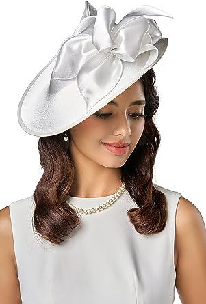 Photo 1 of BABEYOND Derby Hats for Women - Fascinators Tea Party Hats Headband Wide Brim Fascinator Wedding Cocktail Feathers