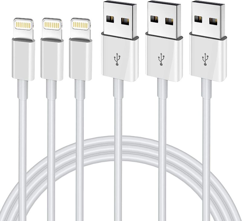 Photo 1 of iPhone Charger 3FT, [Apple MFi Certified] Lightning Cable Original 3Pack USB Power Fast Charging Data Sync Transfer Cord Compatible with iPhone 13/12/11 Pro Max/XS MAX/XR/XS/X/8/7/Plus/6S/6/SE/5S?3FT?