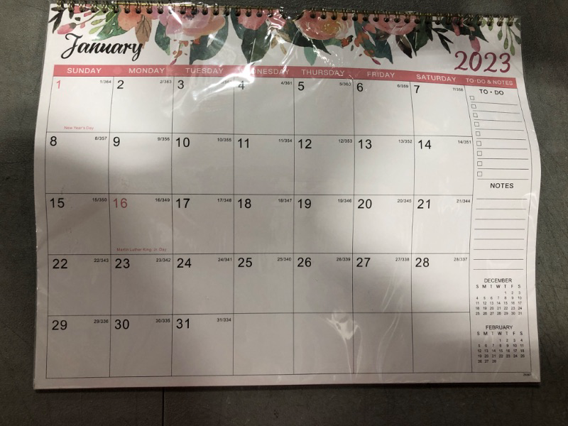 Photo 2 of 2023-2024 Wall Calendar - 18 Monthly Calendar 2023-2024, July. 2023 - December. 2024, Wall Calendar 2023-2024 with Thick Paper, 14.6" x 11.5", Twin-Wire Binding + Hanging Hook + Unruled Blocks with Julian Date