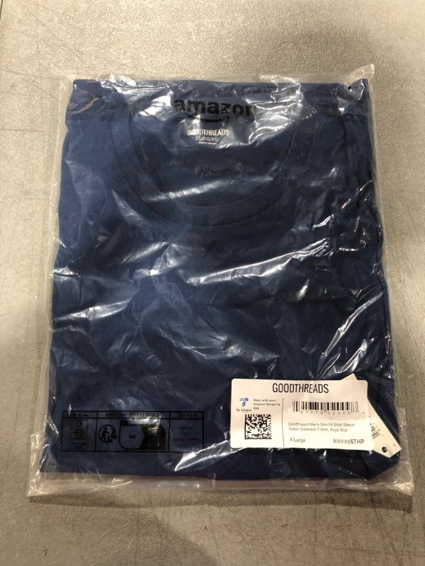 Photo 2 of Goodthreads Men's Slim-Fit Short-Sleeve Cotton Crewneck T-Shirt X-Large Royal Blue No Pocket