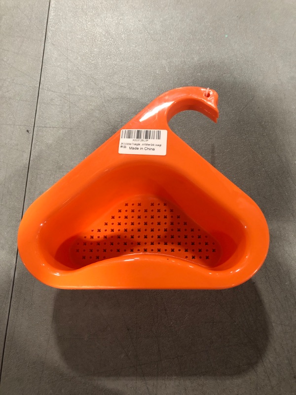 Photo 2 of 2PCS Kitchen Triangular Sink Filter, Swan Drain Basket For Kitchen Sink Rack Corner Sink Strainers For Kitchen Sink (orange)