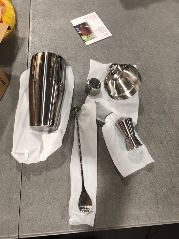 Photo 1 of 24oz Cocktail Shaker Bar Set - Professional Margarita Mixer Drink Shaker and Measuring Jigger & Mixing Spoon Set - Professional Stainless Steel Bar Tools Built-in Bartender Strainer for Martini Kit