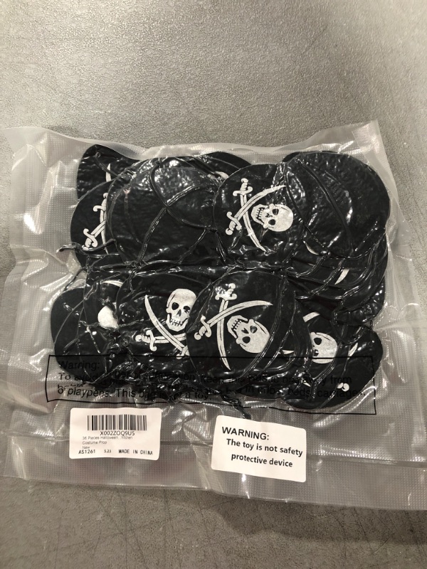 Photo 2 of 36 Pieces Halloween Pirate Eye Patches Kids Black Felt Captain Patches Cosplay Props Pirate One Eye Patches Adult Skull Eye Patches for Halloween Pirate Theme Party Children Party Favors, Age 6 + 