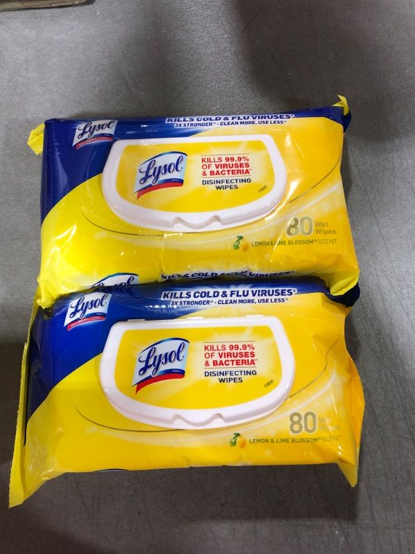 Photo 2 of 2 LYSOL Disinfecting Wipes - Lemon & Lime Blossom Flatpack 80 ct.