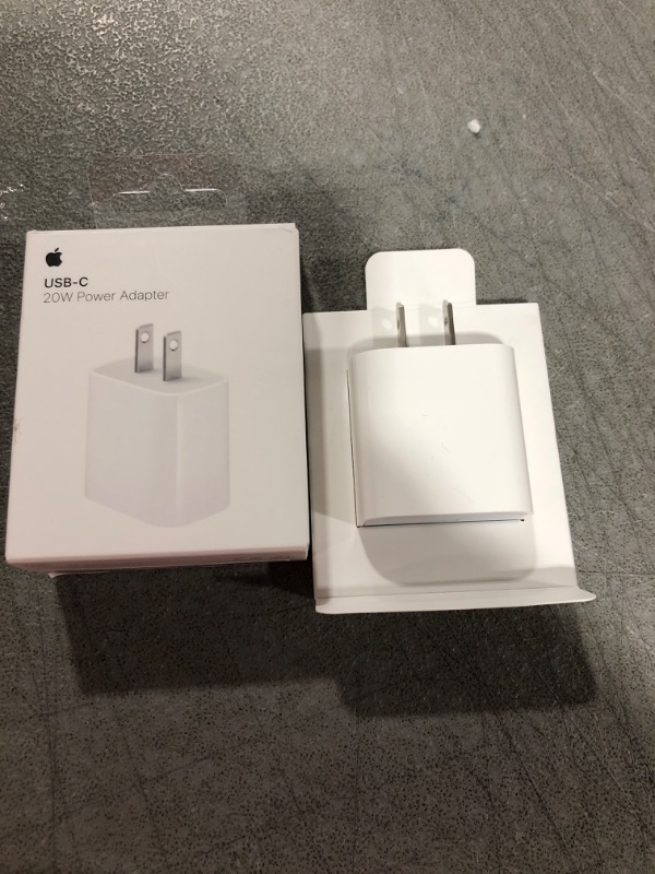 Photo 2 of Apple 20W USB-C Power Adapter - iPhone Charger with Fast Charging Capability, Type C Wall Charger