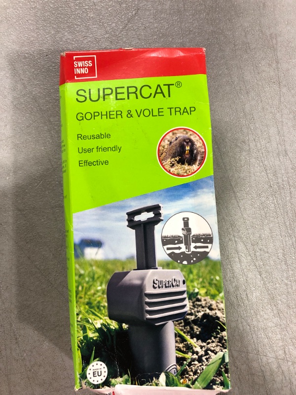 Photo 2 of SWISSINNO Gopher & Vole Trap PRO SuperCat. Control Gophers, Voles + Field Mice, Unique Trigger Catch Action, Ultra-effective + High Catch Rates. Easy to Setup, Safe + Reusable. Made in Europe: 1x Trap Gopher Trap PRO SuperCat Trap: x1