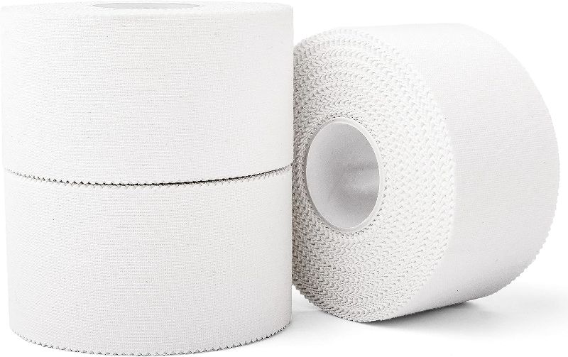 Photo 1 of (3 Pack) White Athletic Sports Tape, Very Strong Easy Tear No Sticky Residue Tape for Athlete & Sport Trainers & First Aid Injury Wrap,Suitable for Bats,Tennis,Gymnastics & Boxing?1.5in X 35ft?