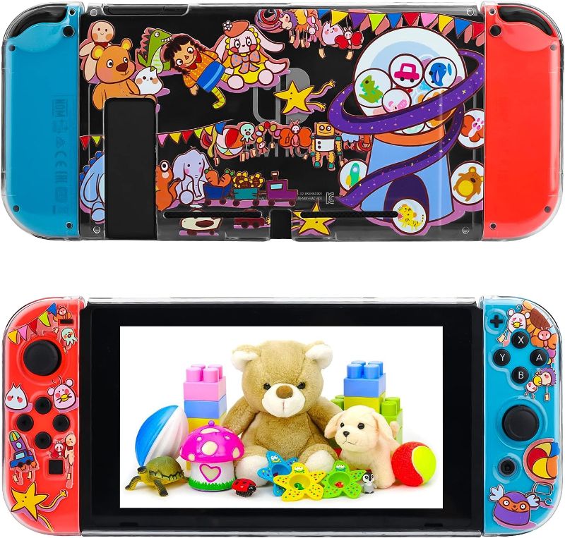 Photo 1 of  Cute Clear Case Compatible with Nintendo Switch, Protective Case Cover Accessories for Switch Console and Joycon Controller with Anti-Scratch Design - Toy Room