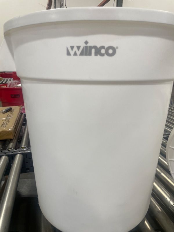 Photo 2 of Winco PTC-20W Round Trash Can, 20 Gallon, White 20 Gallon White