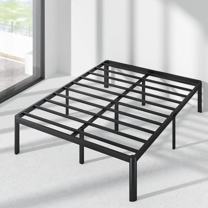 Photo 1 of 16 Inch Metal Platform Bed Frame / Steel Slat Support / No Box Spring Needed / Easy Assembly, King
