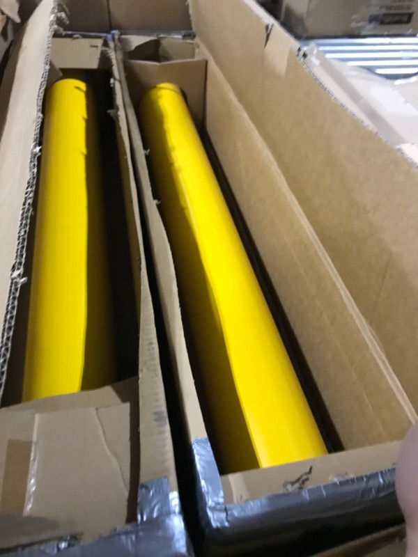 Photo 2 of VEVOR Safety Bollard, 42 Inch Height Bollard Post, 4.5 Inch Diameter Steel Pipe Safety Bollard Post, Yellow Steel Bollard, Steel Safety Bollard with 8 Anchor Bolts, Perfect for Traffic-Sensitive Area 42''Hx4.5''D