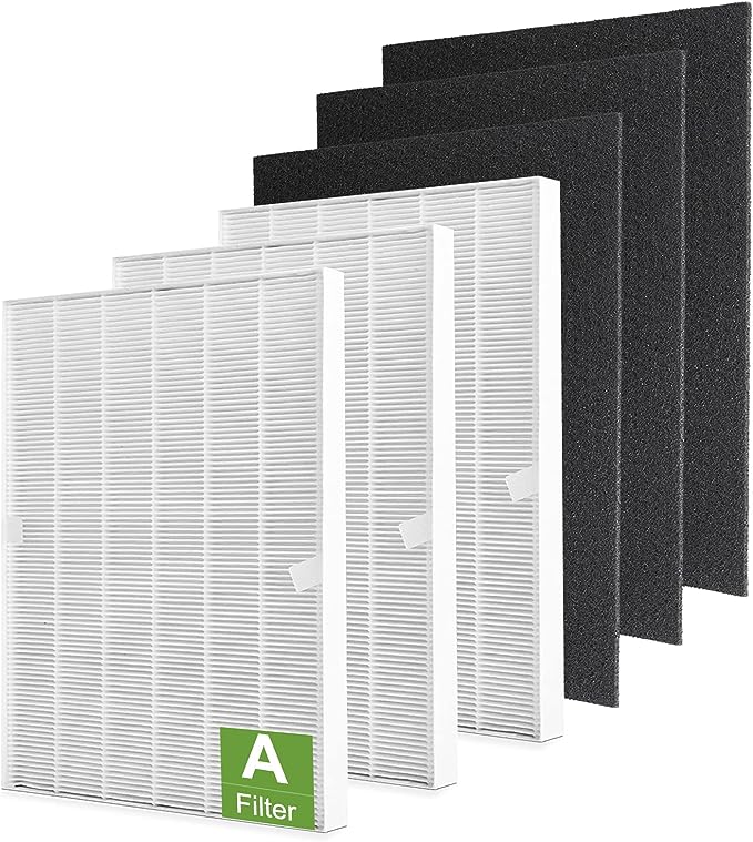 Photo 1 of 115115 Replacement Filters A for Winix PlasmaWave C535, 5300-2, 6300-2, 5300, 6300, P300, AM90, 9000, 5000, 5000B, C909, 9800 Air Purifier, 3 Pack True HEPA Size 21 Filters 3 Pack Carbon Pre-Filters