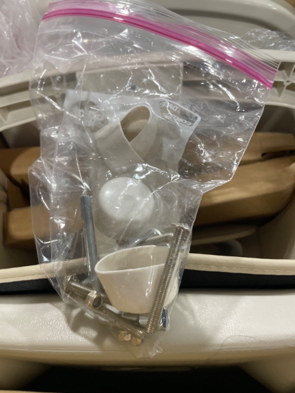 Photo 1 of 3-in-1 Convertible Wooden High Chair,Baby High Chair with Adjustable Legs & Dishwasher Safe Tray, Made of Sleek Hardwood & Premium Leatherette,Cream Color