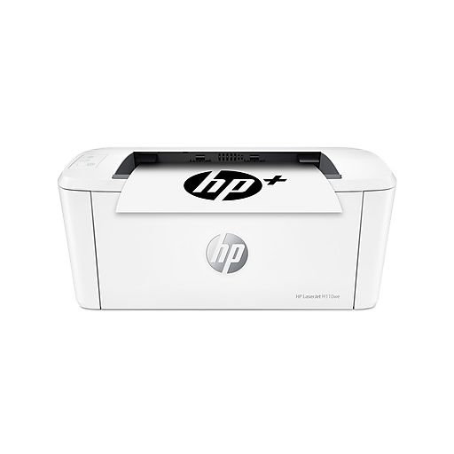 Photo 1 of HP - LaserJet M110we Wireless Black and White Laser Printer with 6 Months of Instant Ink Included with HP+ - White
