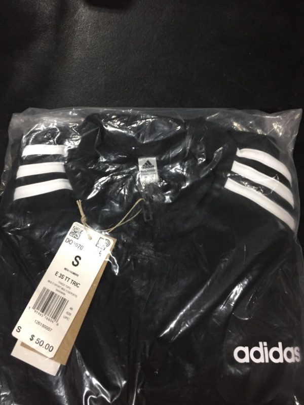 Photo 2 of adidas Men's Essentials 3-Stripes Tricot Track Jacket Small Black/White