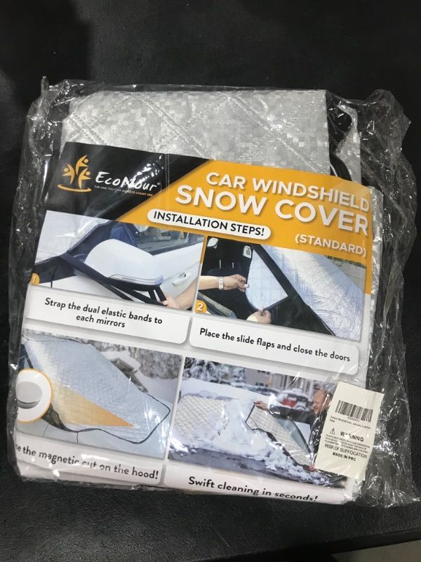 Photo 2 of EcoNour PEVA Magnetic Car Windshield Covers Waterproof All Weather Protection | Standard (69 x 48 inches)