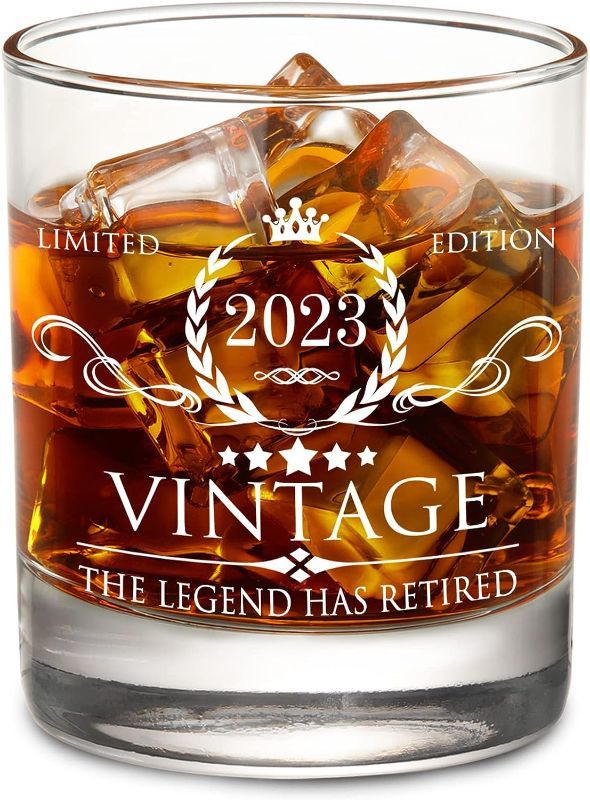 Photo 1 of AOZITA Retirement Gifts for Men 2023 Whiskey Glass - The Legend Has Retired 2023 